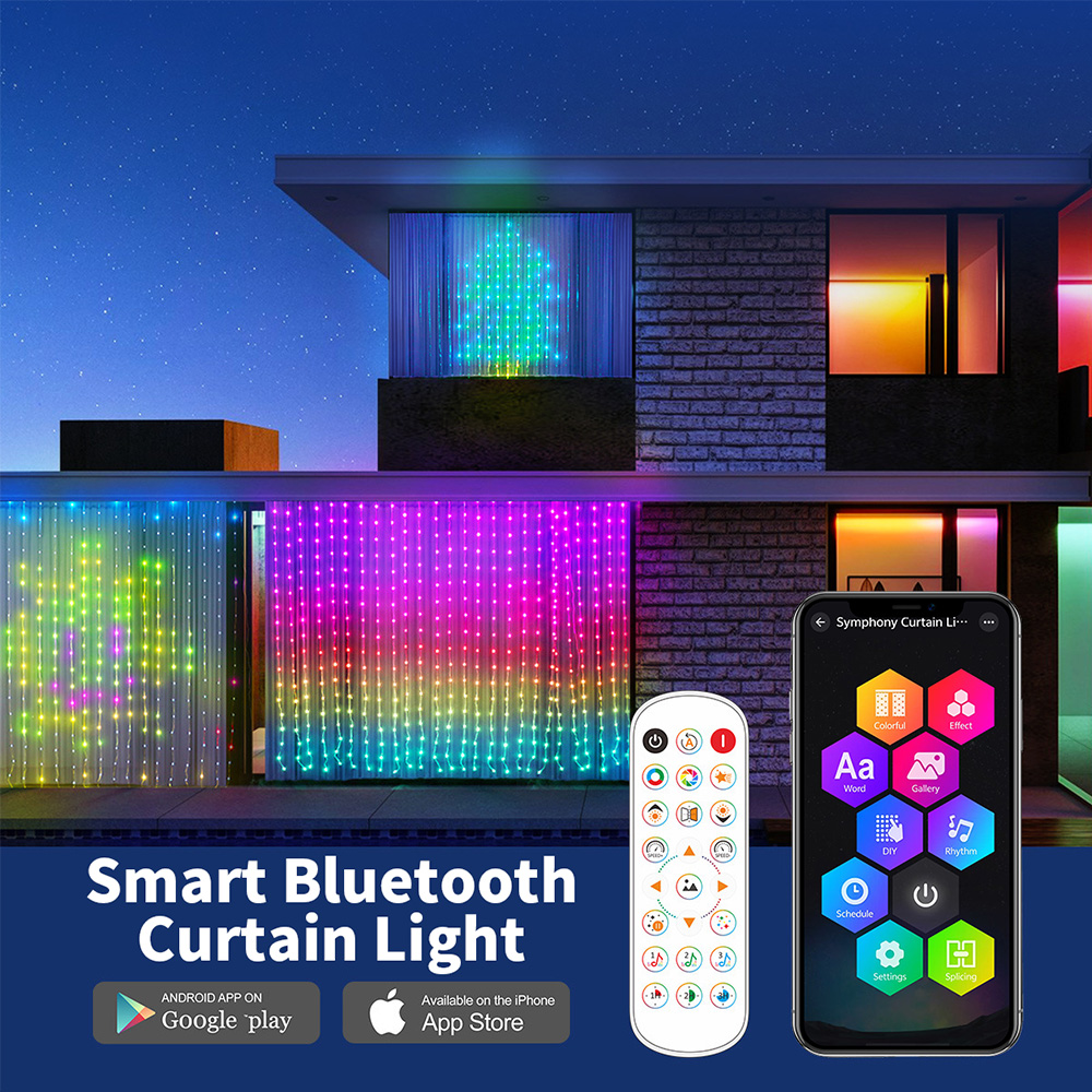 Smart Garden Light Controller - Smart Curtain Lights LED RGB String