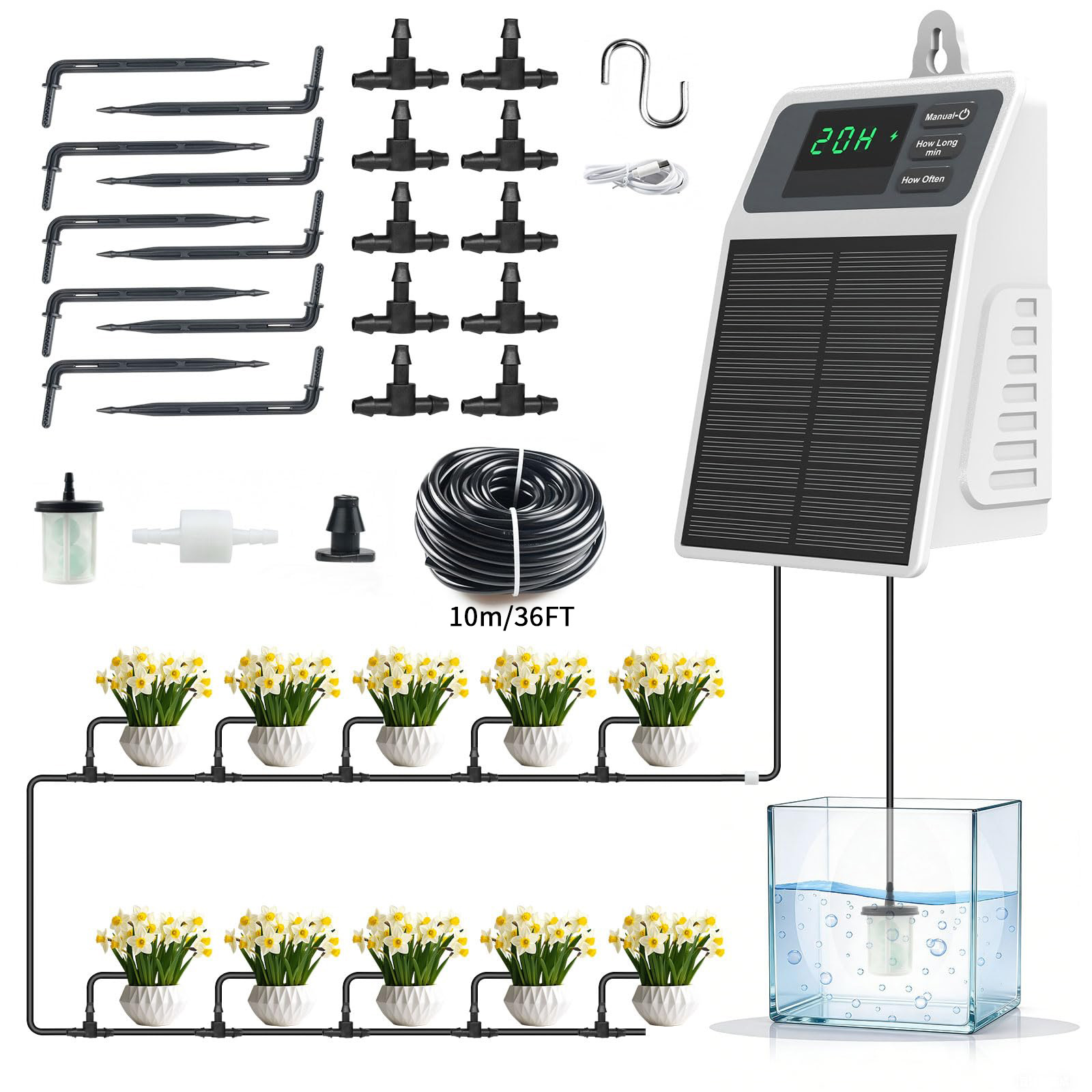 Yoocaa Smart Garden - Upgraded Solar Drip Irrigation System Automatic