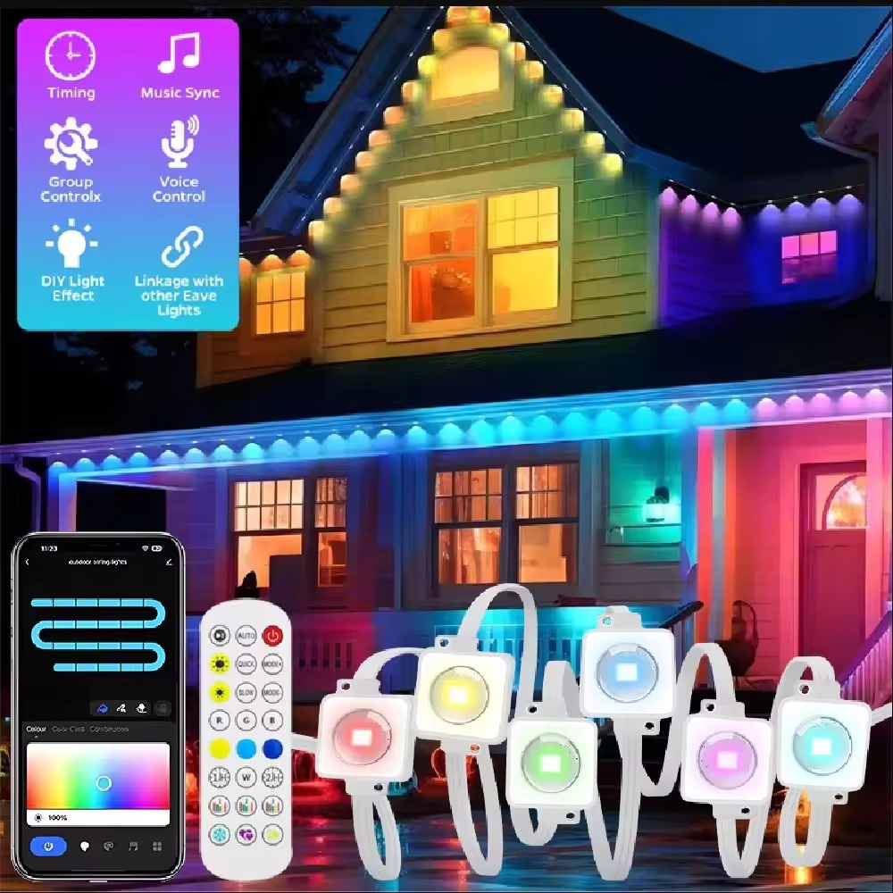Smart Garden Light Controller - 15M/30M/45M/60M/90M RGBIC Smart Eaves Light with