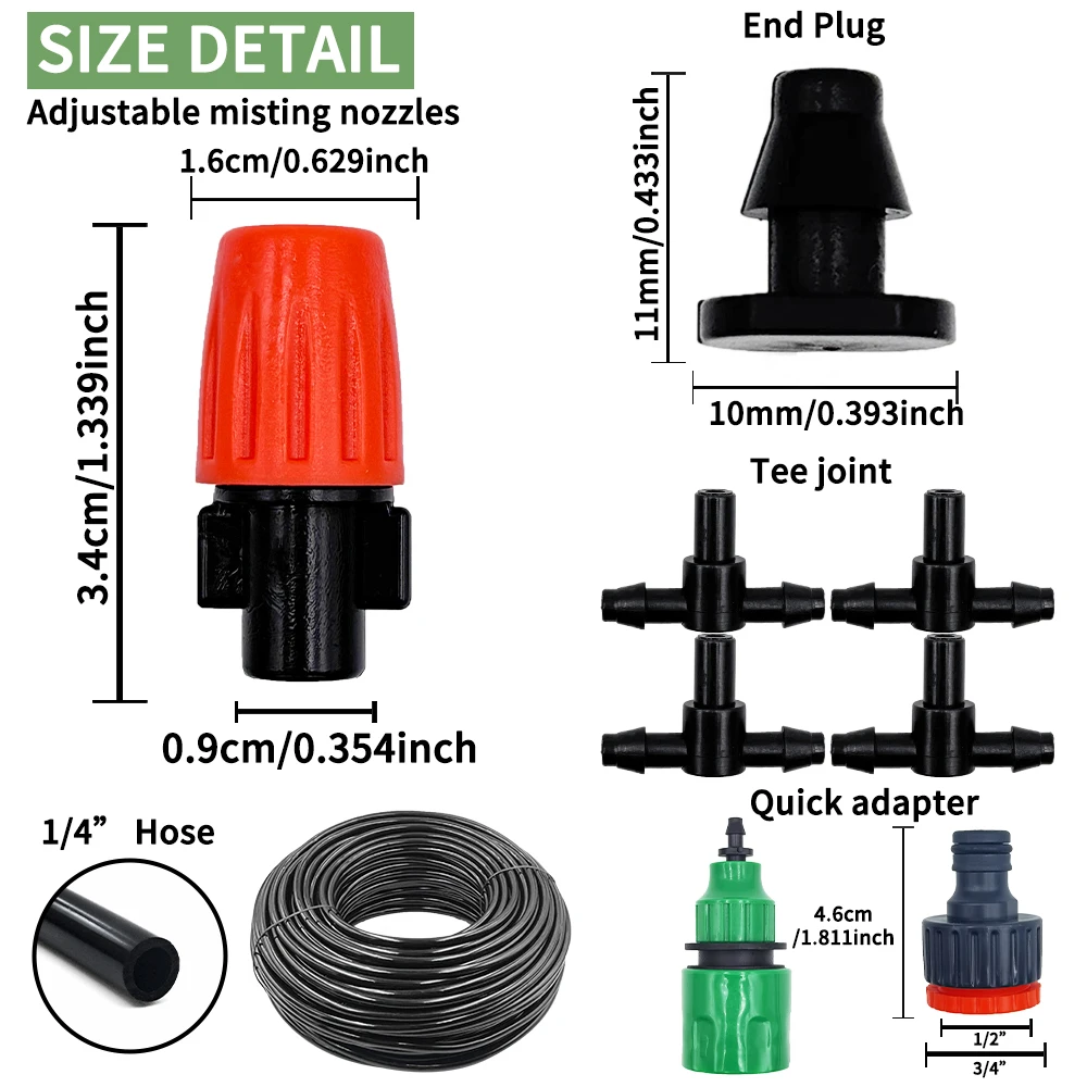 Fog Nozzles Irrigation Kit 5M- - Yoocaa Smart Garden review and price